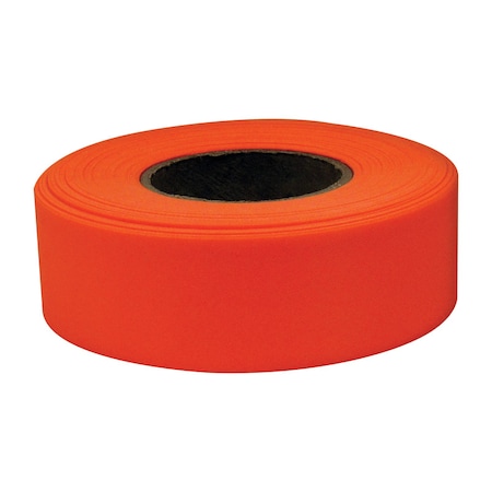 Intertape Flagging Ribbon, Orange Glow, 1.187 in Wide x 50 YD Length, PVC, 2.5 mil 6880